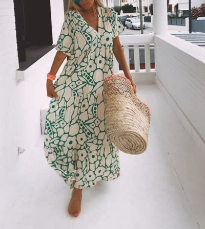 Juni™ | Ibiza-stijl jurk met bohemisch bloemenprint