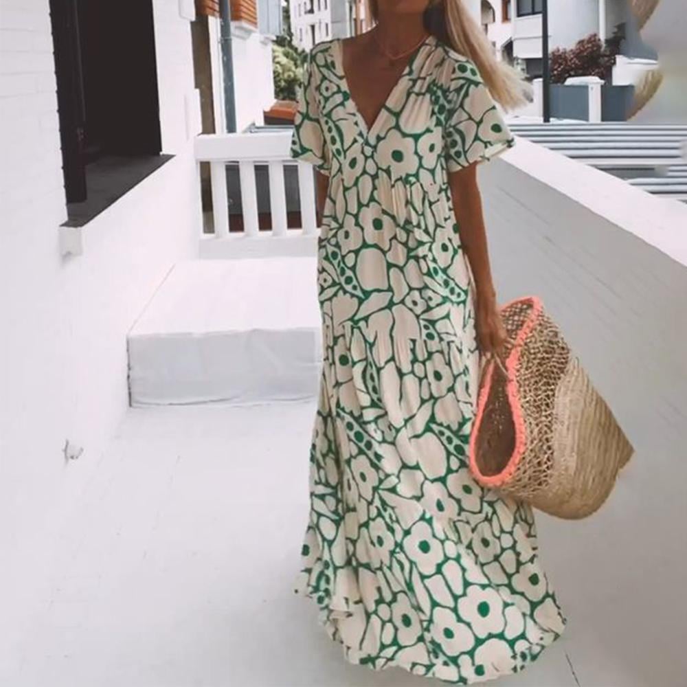 Juni™ | Ibiza-stijl jurk met bohemisch bloemenprint