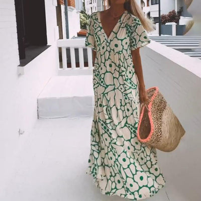 Juni™ | Ibiza-stijl jurk met bohemisch bloemenprint