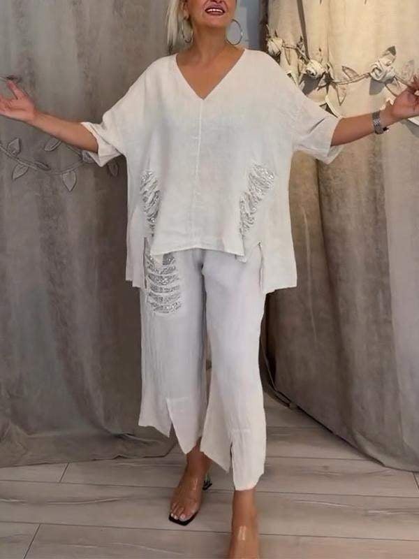 BIANCA | Tweedelig zomeroutfit met natuurlijke elegantie en zwevend comfort