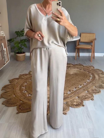 Elena | Casual tweedelig pak met ronde hals