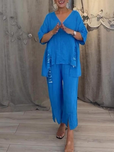 BIANCA | Tweedelig zomeroutfit met natuurlijke elegantie en zwevend comfort