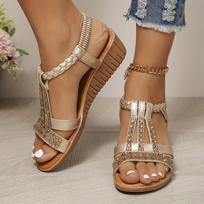 Trudy™ | Orthopedische Ibiza-style sandalen met sleehak