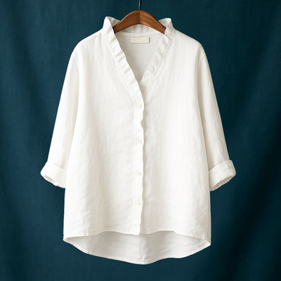 Joyce™ | Effen blouse met V-hals