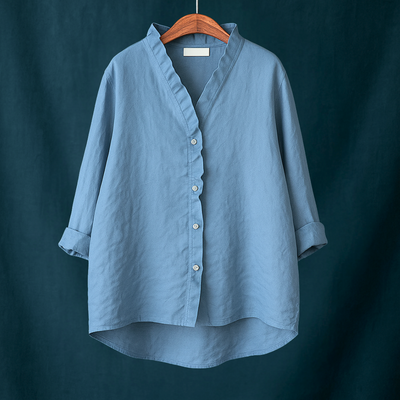 Joyce™ | Effen blouse met V-hals