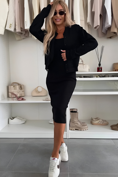 Madelon™ | Comfortabele Midi Jurk & Vest