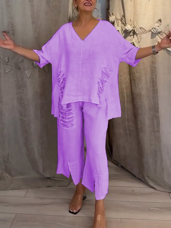 BIANCA | Tweedelig zomeroutfit met natuurlijke elegantie en zwevend comfort