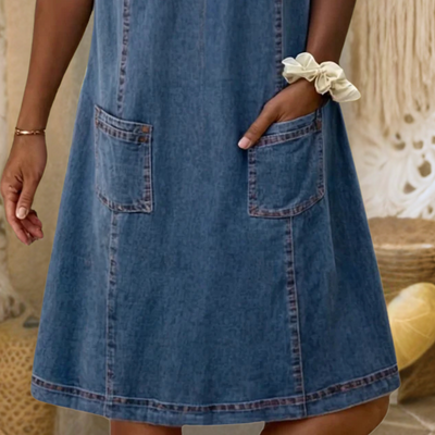Aukje™ | Elegante denimblauwe jurk