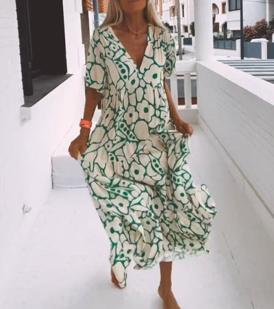 Juni™ | Ibiza-stijl jurk met bohemisch bloemenprint