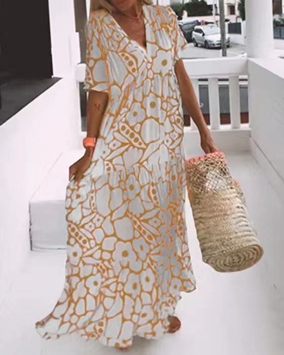 Juni™ | Ibiza-stijl jurk met bohemisch bloemenprint