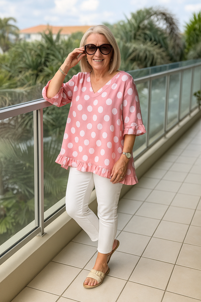 Nel™ | Elegante stippen blouse
