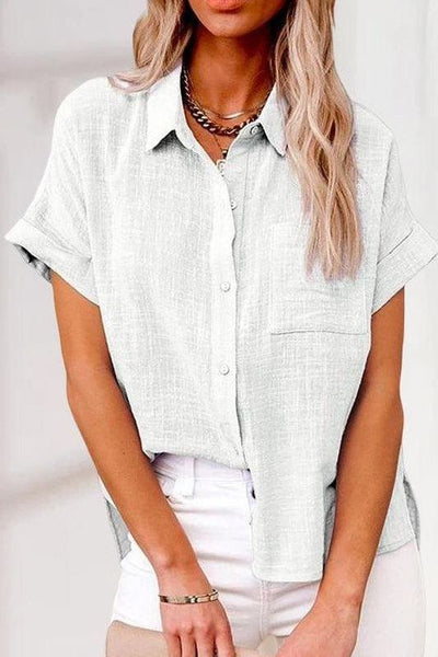 Eva™ | Comfortabele linnen overhemdblouse