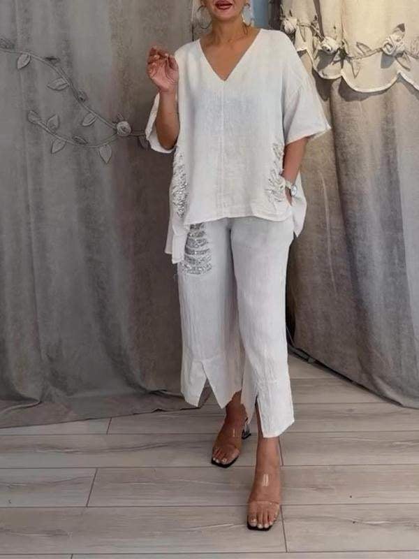 BIANCA | Tweedelig zomeroutfit met natuurlijke elegantie en zwevend comfort