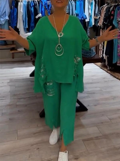 BIANCA | Tweedelig zomeroutfit met natuurlijke elegantie en zwevend comfort