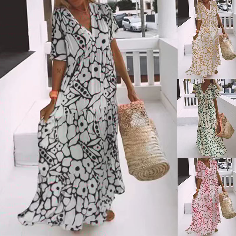 Juni™ | Ibiza-stijl jurk met bohemisch bloemenprint