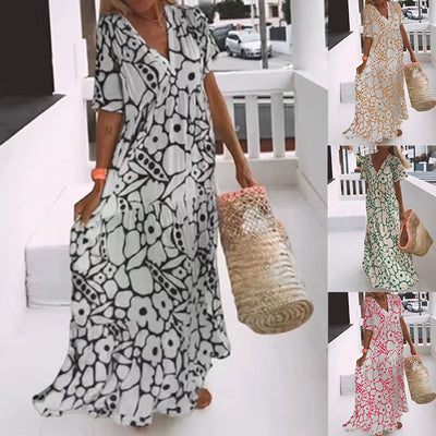 Juni™ | Ibiza-stijl jurk met bohemisch bloemenprint
