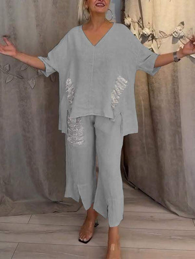 BIANCA | Tweedelig zomeroutfit met natuurlijke elegantie en zwevend comfort