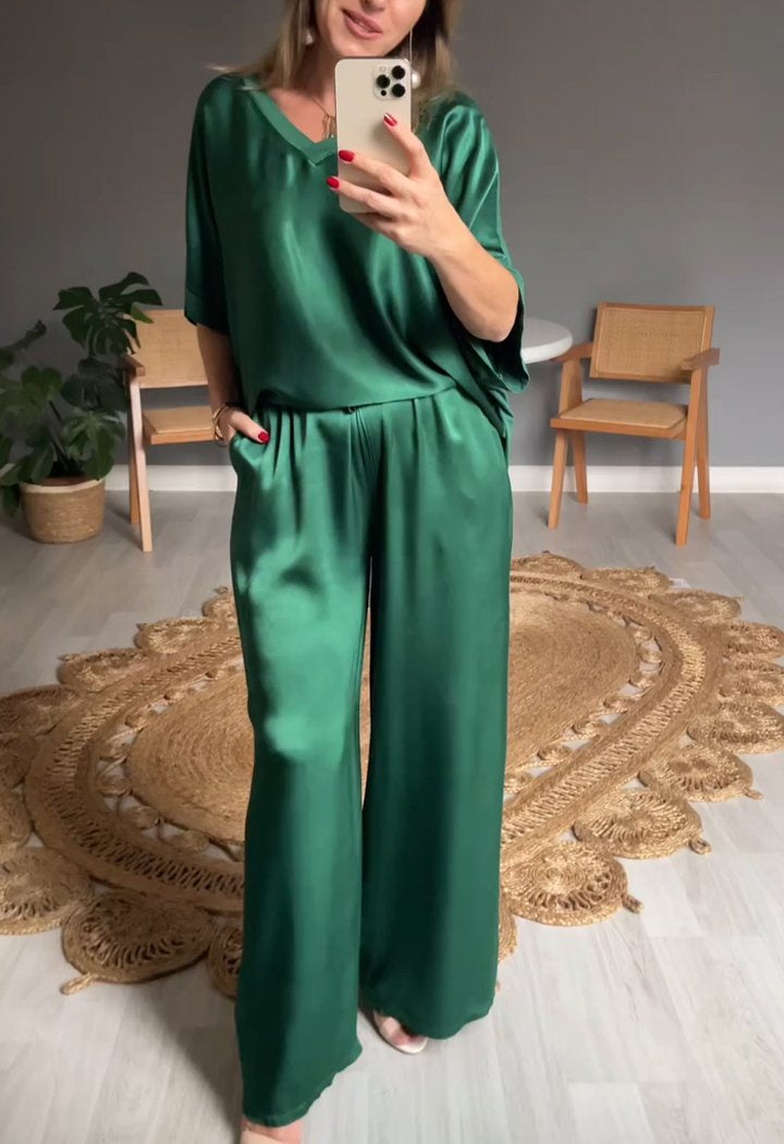 Elena | Casual tweedelig pak met ronde hals